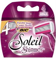 bic soleil shimmers 4 blade refillable razor, includes 4 cartridges logo
