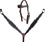 challenger western leather browband headstall logo