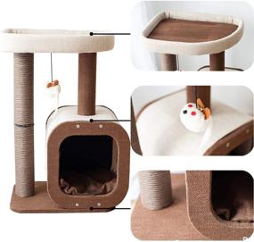 img 2 attached to 🐱 Catry Kitten Cat Tree Condo: Paper Rope Scratching Post Activity Center for Climbing, Relaxing, and Playing – Natural Jute Fiber Pet Stand