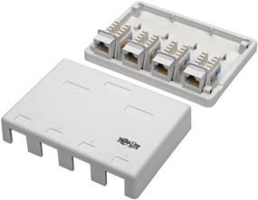 img 1 attached to 🔌 Tripp Lite Cat6 Поверхностный блок - 4-портовый белый RJ45 Предварительно настроенный незащищенный 110 IDC Punchdown (N236-004-WH)