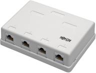 🔌 tripp lite cat6 surface-mount box - 4-port white rj45 pre-configured unshielded 110 idc punchdown (n236-004-wh) logo