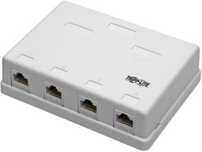 img 4 attached to 🔌 Tripp Lite Cat6 Поверхностный блок - 4-портовый белый RJ45 Предварительно настроенный незащищенный 110 IDC Punchdown (N236-004-WH)