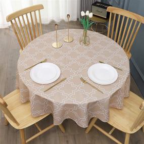 img 4 attached to Aoohome Quatrefoil Polyester Spill-Proof Tablecloth