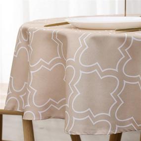 img 3 attached to Aoohome Quatrefoil Polyester Spill-Proof Tablecloth