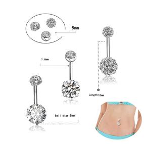 img 3 attached to 🔀 Jconly 20Pcs Belly Piercing Kit - 14G Belly Button Rings for Women, Girls - Navel Rings with CZ Body Piercing - Belly Piercings for Better SEO