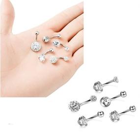 img 2 attached to 🔀 Jconly 20Pcs Belly Piercing Kit - 14G Belly Button Rings for Women, Girls - Navel Rings with CZ Body Piercing - Belly Piercings for Better SEO