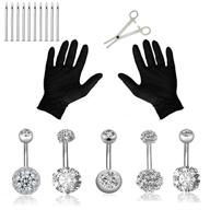 🔀 jconly 20pcs belly piercing kit - 14g belly button rings for women, girls - navel rings with cz body piercing - belly piercings for better seo logo