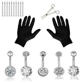 img 4 attached to 🔀 Jconly 20Pcs Belly Piercing Kit - 14G Belly Button Rings for Women, Girls - Navel Rings with CZ Body Piercing - Belly Piercings for Better SEO