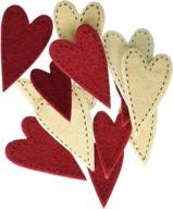 ✂️ darice flt-1016: 72 piece felties felt stickers with stitched hearts - fun craft decorations! logo