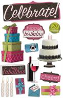 🎉 vibrant 3d cardstock stickers: paper house productions stdm-0187e - celebrate! (3-pack) logo