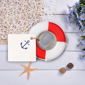 img 3 attached to 🏖️ PartyTalk Nautical Wedding Favors: Lifesaver Bottle Opener with Anchor Tags and String – Perfect Gifts for Beach Weddings, Baby Showers, and Birthday Parties