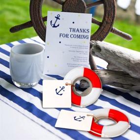 img 1 attached to 🏖️ PartyTalk Nautical Wedding Favors: Lifesaver Bottle Opener with Anchor Tags and String – Perfect Gifts for Beach Weddings, Baby Showers, and Birthday Parties