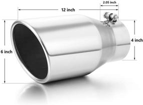 img 3 attached to 🔧 A-KARCK 4" Inlet to 6" Outlet Exhaust Tip - 12" Overall Length Polished Tailpipe Tip with Bolt On Design for Ultimate Tailpipe Protection