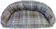 🐾 cpc brutus tuff semi circle lounger pet bed - small size, blue/brown plaid design logo