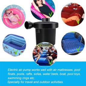 img 1 attached to ENERBRIDGE Electric Air Pump for Inflatables - Air Mattress Pump for Swimming Ring, Paddling Pool, Snow Tube, Blow up Pool Raft Boat - Inflate Deflate with 3 Nozzles - 110V AC/12V DC (50W)