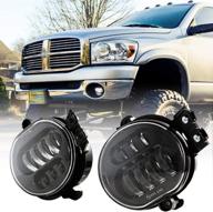 улучшенный комплект led противотуманных фар для dodge ram 1500 02-08 и 2500/3500 pickup truck 03-09 - 1 пара в стильном черном цвете логотип