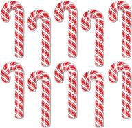 🍬 beistle mini candy cane christmas cutouts - pack of 10, red and white, holiday decor logo