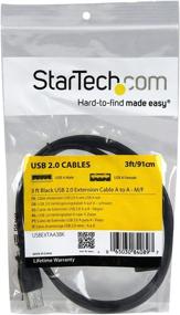 img 1 attached to StarTech.com 3 ft Black USB 2.0 Extension Cable A to A - M/F - Enhanced Connectivity with 3 ft USB A to A Extension Cord