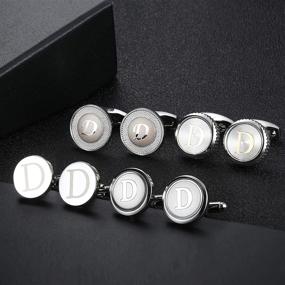 img 2 attached to FIBO STEEL Cufflinks Engraved Cufflink Men's Accessories