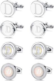 img 4 attached to FIBO STEEL Cufflinks Engraved Cufflink Men's Accessories