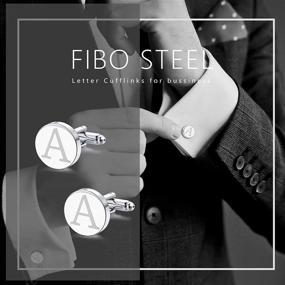img 1 attached to FIBO STEEL Cufflinks Engraved Cufflink Men's Accessories