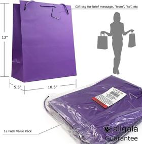 img 1 attached to 🛍️ Allgala 12-Pack Large Purple Solid Color Paper Gift Bags - Premium Value GP50082