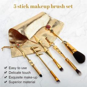 img 2 attached to 5PCS Naruto Makeup Brushes Set: Anime-inspired Metal Handle Brushes, Perfect Christmas Gift