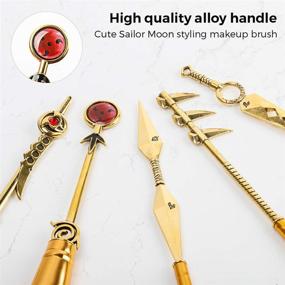 img 1 attached to 5PCS Naruto Makeup Brushes Set: Anime-inspired Metal Handle Brushes, Perfect Christmas Gift