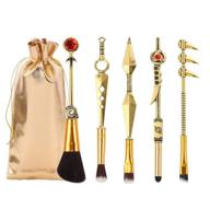 5pcs naruto makeup brushes set: anime-inspired metal handle brushes, perfect christmas gift logo