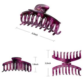 img 3 attached to 💇 6PCS Big Hair Claw Clips for Thick Hair - Nonslip, Elegant Hair Clamps Set for Women and Girls - Ideal for Thick, Thin, Fine Hair