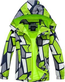 img 4 attached to 💦 Lightweight Waterproof Hooded Raincoats Windbreakers for Kids 2-14Y- Boys and Girls Rain Jackets