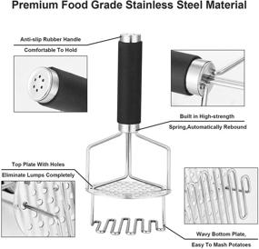 img 2 attached to Mlesi Stainless Steel Potato Masher with Peeler - Multifunctional Kitchen Tool for Perfectly Mashed Potatoes, Carrots, and Fruits