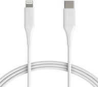 🔌 amazon basics mfi certified usb-c to lightning cable cord for apple iphone 11/12, ipad, 10,000 bend lifespan - 6-ft, white logo