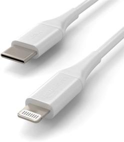 img 2 attached to 🔌 Amazon Basics MFi Certified USB-C to Lightning Cable Cord for Apple iPhone 11/12, iPad, 10,000 Bend Lifespan - 6-Ft, White