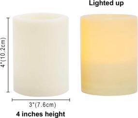 img 3 attached to 🕯️ Set of 2 Waterproof Outdoor Indoor Flameless LED Pillar Candles with Remote Control Timer - Flickering Electric Fake Battery Operated Candle Set Bulk for Home Party Wedding Christmas Decoration - 3x4 inches