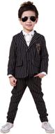 yufan boys black & white pinstripe suits - 👔 separated blazer & pants, 2-piece set, available in 2 colors logo