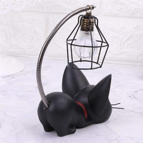 img 3 attached to 🐱 Kiki Cat Resin Lamp - Anime Cat Lamp for Bedside Reading - Family Garden Night Light (Iron Wire Lampshade)