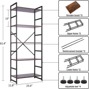 img 2 attached to Likein 5-Tier Open Bookshelf: Stylish Storage Organizer for Bedroom, Living Room, and Office