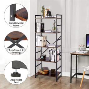 img 1 attached to Likein 5-Tier Open Bookshelf: Stylish Storage Organizer for Bedroom, Living Room, and Office