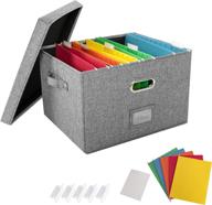 jsungo grey file organizer box: office document storage with hanging filing folders логотип