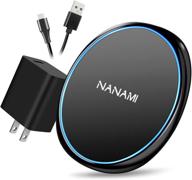 🔌 nanami fast wireless charger: 7.5w qi certified charging pad with qc3.0 adapter for iphone 13/13 pro/12/11 and samsung s21/s20/s10 logo