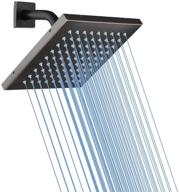 🚿 8 inch high pressure square rain shower head - oil rubbed bronze finish - luxury modern look bathroom rainfall showerhead - ultra thin design - made from 304 stainless steel logo