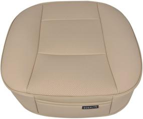 img 1 attached to 🚗 EDEALYN PU Leather Auto Seat Cover for Four-Door Sedan & SUV Driver Seat, 1 Piece (Beige-A), Dimensions: 20.8" Width x 21" Deep x 0.35" Thick