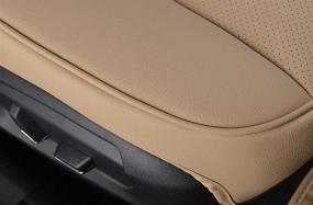 img 3 attached to 🚗 EDEALYN PU Leather Auto Seat Cover for Four-Door Sedan & SUV Driver Seat, 1 Piece (Beige-A), Dimensions: 20.8" Width x 21" Deep x 0.35" Thick