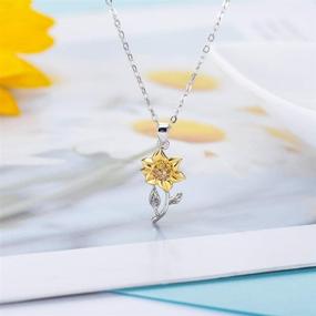 img 1 attached to 🌻 Tarsus Daughter Gifts: Adjustable Dainty Sunflower Necklace with Poem Card