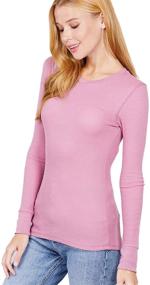 img 4 attached to 🔥 Stay Warm and Comfy with Khanomak Women's Long Sleeve Crewneck Thermal Top Shirt