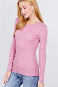 img 2 attached to 🔥 Stay Warm and Comfy with Khanomak Women's Long Sleeve Crewneck Thermal Top Shirt