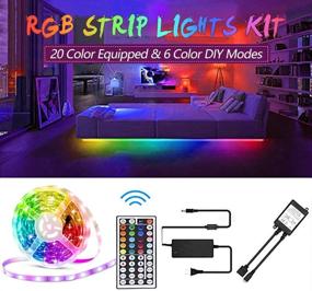 img 2 attached to 🎨 Youngneer 50 ft RGB LED Strip Lights for Bedroom: Color Changing 5050 SMD Tape Lighting with Remote Control, Perfect for Christmas Decoration and Under Cabinet Lighting