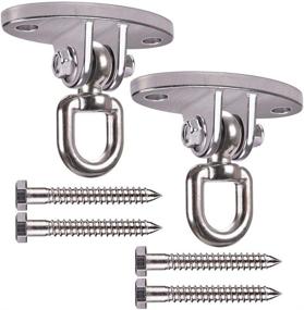 img 4 attached to SELEWARE 180° Swing Hanger: Stainless Steel Suspension Hooks with 1800 lb Capacity - Ideal for Playground, Porch Swing Set, Yoga Hammock, and More! (2 Pack)