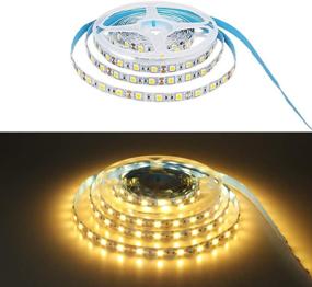 img 3 attached to 16.4ft/5M Warm White YUNBO LED Strip Light 3000-3500K, Cuttable SMD 5050 12V Non-Waterproof Flexible Tape Light for Home, Kitchen Cabinet, Living Room Lighting Decoration